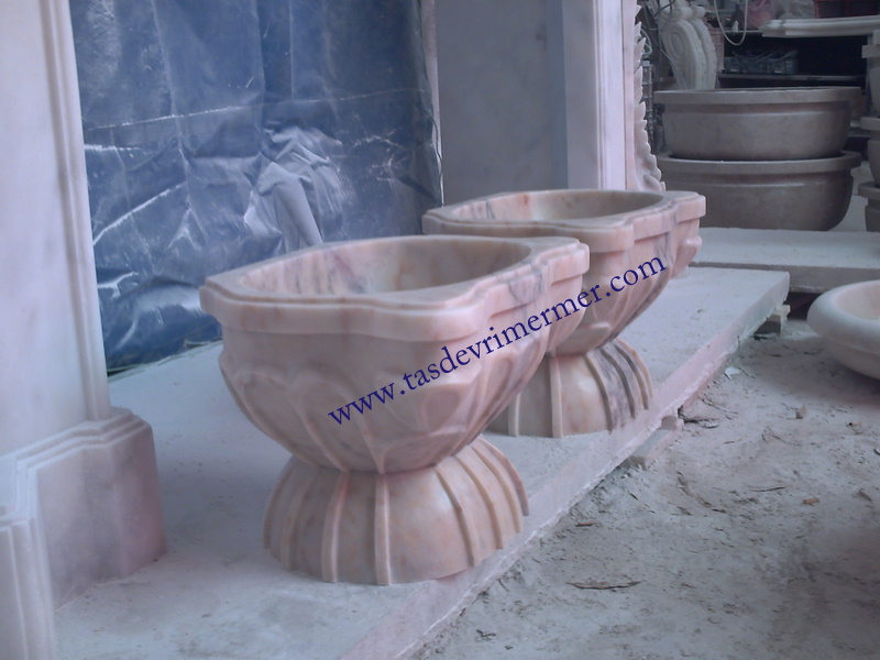 Mermer Kurna Klasik Afyon Gri kulaklı kurna